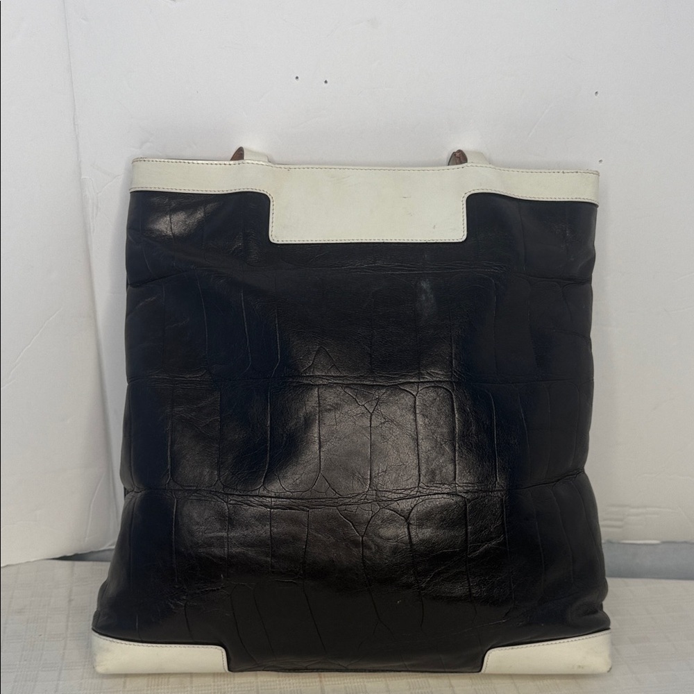 Falor Genuine Leather Croc Embossed Tote Bag